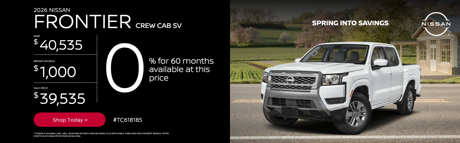 2026 NISSAN FRONTIER CREW CAB SV 